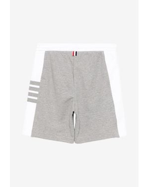 Thom Browne Bar Stripes Track Shorts - Gray