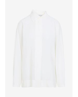 Carven Asymmetrical-Collar Long-Sleeved Shirt - White