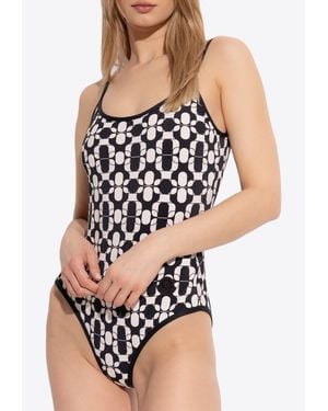 Moncler Geometric Pattern One-Piece Swimsuit - Black