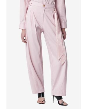 DARKPARK Pleated Straight-Leg Pants - Pink