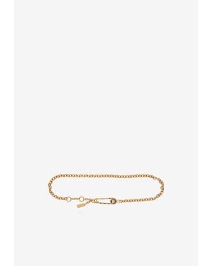 Versace Safety Pin Chain-Link Belt - Natural