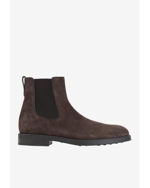 Tod's Suede Ankle Boots - Brown