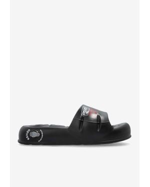 サンダル・ミュール KENZO LOGO PUFFER SLIDE KENZO Puffer Slides in Red | Lyst