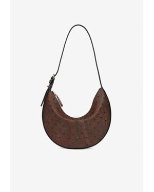 Etro Small Essential Paisley Jacquard Hobo Bag - White