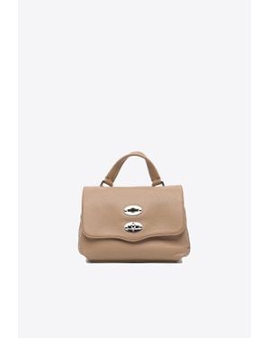 Zanellato Baby Postina Hammered Leather Top Handle Bag - White