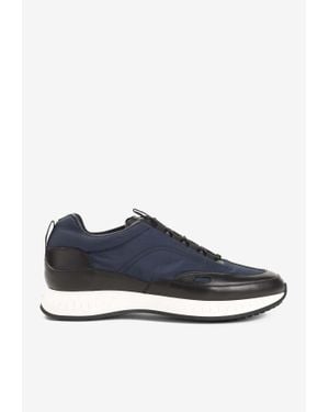 John Lobb Nylon And Leather Low-Top Trainers - Blue