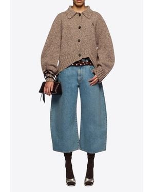 The Attico Wool Cashmere Buttoned Cardigan - Blue