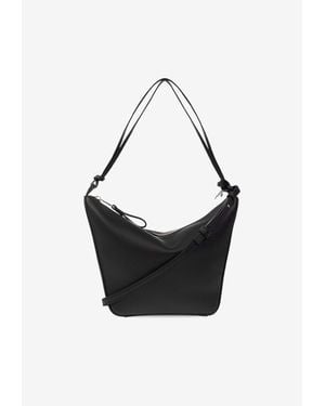 Loewe Mini Hammock Leather Hobo Bag - Black