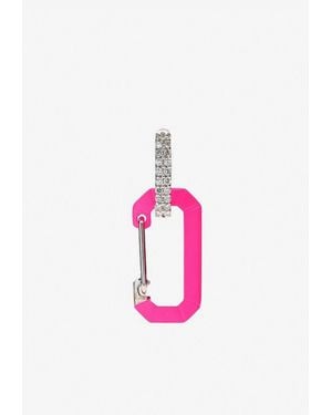 Eera Small Fluo Chiara 18K Single Earring With Diamonds - Pink