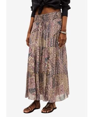 Ba&sh Pitsy Floral Tiered Maxi Skirt - Brown