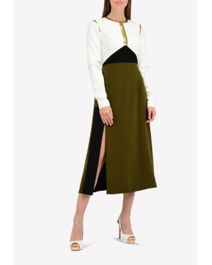 Bibhu Mohapatra Colorblock Midi Dress - Green