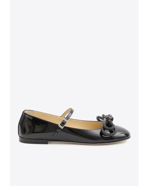 Mach & Mach Double Bow Ballet Flats - Black