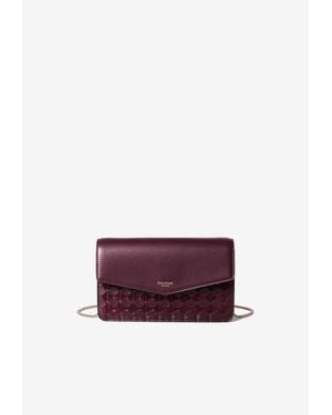 Serapian Mosaico Leather Chain Clutch - Purple
