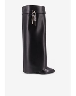 Givenchy Shark Lock 90 Knee-High Leather Boots - Black