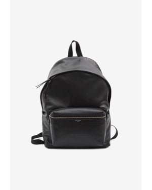 Saint Laurent City Leather Backpack - Black