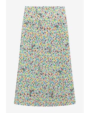 Valentino Printed Silk Midi Skirt - Green