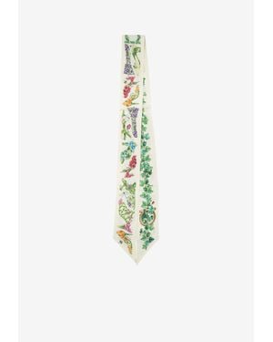 Ferragamo Eden Shoes Print Silk Twill Bandeau - White