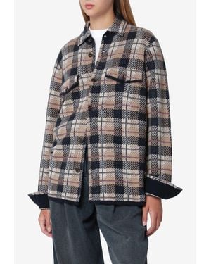 Guest In Residence Plaid Check Long-Sleeved Shirt - Gray