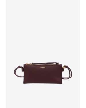 Loewe Joya Nappa Leather Pouch Bag - Purple