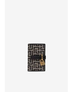 Balmain Monogram Padlock Wallet - White