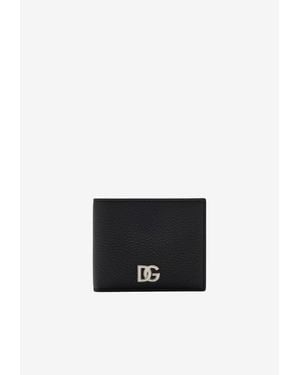 Dolce & Gabbana Dg Logo Grained Leather Bi-Fold Wallet - White