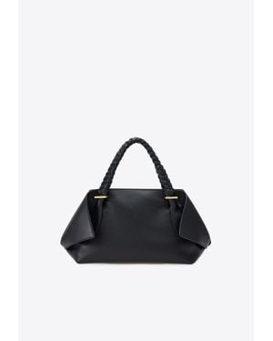 Ferragamo Medium Folded Leather Top Handle Bag - Black