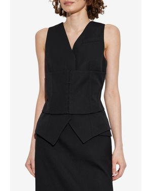 McQueen Wool Tailored Vest - Black