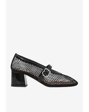 Alaïa 55 Mary-Jane Fishnet Pumps - Black