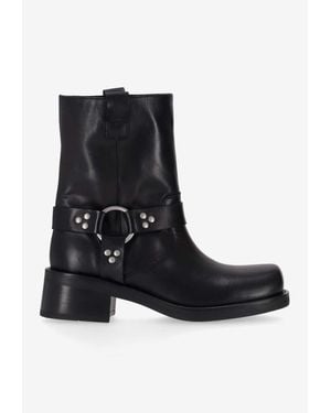 P.A.R.O.S.H. Buckled Leather Ankle Boots - Black