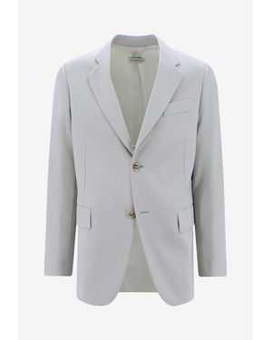 Lanvin Wool Single-Breasted Blazer - Grey