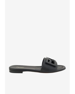 Fendi Tube Ff Baguette Flat Sandals - White