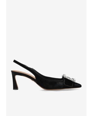 Dolce & Gabbana 60 Velvet Slingback Pumps - White
