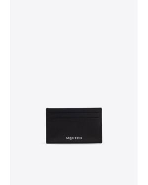 McQueen Logo Print Leather Cardholder - White