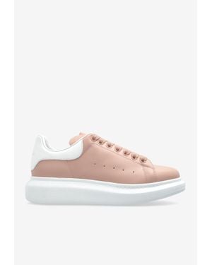 McQueen Oversized Leather Low-Top Sneakers - Pink