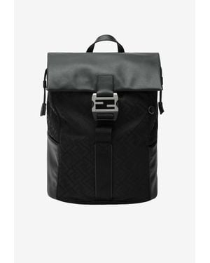 Fendi Flux Leather Backpack - Black