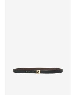 Fendi Reversible Ff Buckle Leather Belt - White
