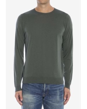 John Smedley Lundy Crewneck Sweater - Green