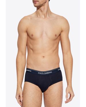 Dolce & Gabbana Logo Waistband Briefs - Blue