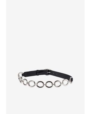Miu Miu City Calfskin Logo Belt - White