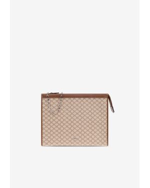 Max Mara Medium Jacquard Pouch Bag - White