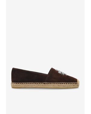 Tory Burch Eleanor Double-T Suede Espadrilles - White