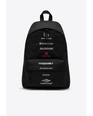 Balenciaga Explorer Logo-Printed Backpack - Black