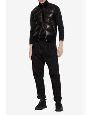 Tom Ford Zip-Up Leather Gilet - Black