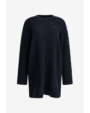 Polo Ralph Lauren Short Knit Logo Dress - Blue