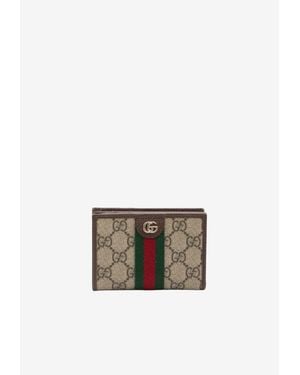 Gucci Ophidia Signature Web Tri-Fold Wallet - White