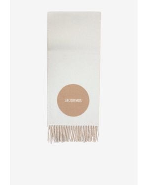 Jacquemus Rond Carré Wool Scarf - White