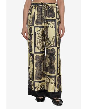 Ganni Printed Wide-Leg Pants - Multicolor