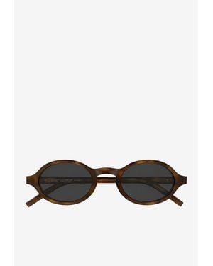 Saint Laurent Mini Cassandre Oval Sunglasses - Black