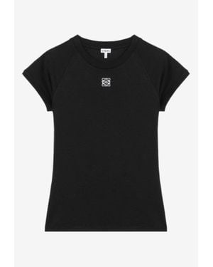Loewe Anagram Embroidered Slim T-Shirt - Black