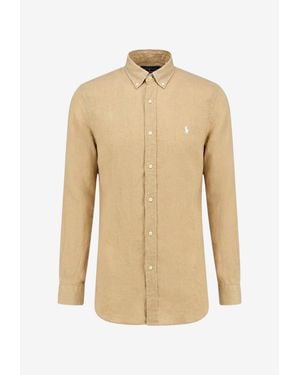 Polo Ralph Lauren Embroidered Buttoned Shirt - Natural